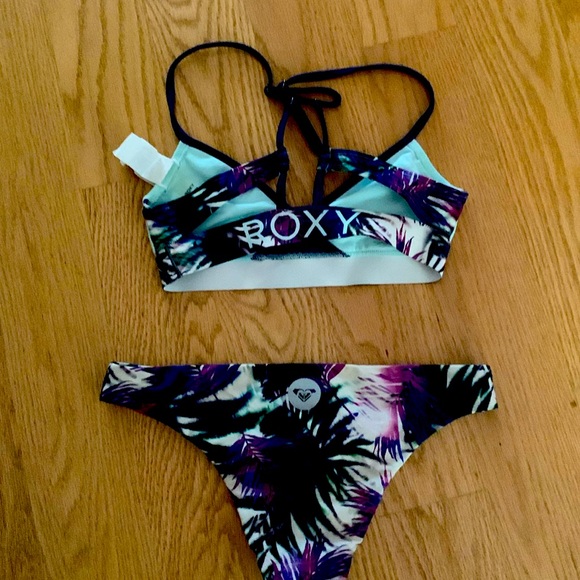 Bikini, Size US S, Used, Turquoise and purple white and pink - Picture 1 of 2